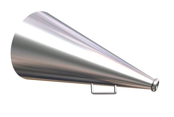 megaphone over white with handle